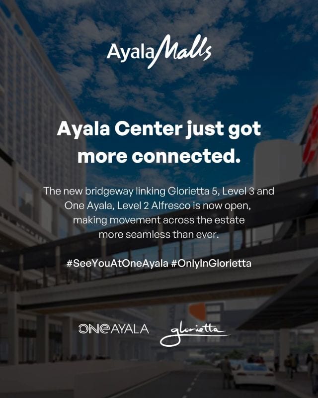glorietta and one ayala bridge link now open